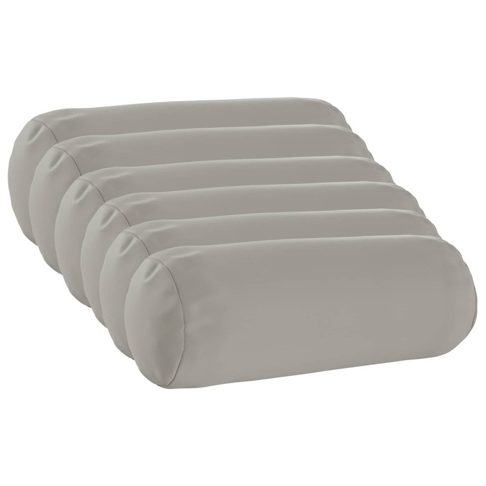 vidaXL Kuddöverdrag 6 st HEERLEN Grå Ø 15 x 40 cm Polyester