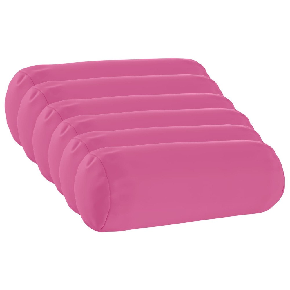 vidaXL Kuddöverdrag 6 st HEERLEN Rosa Ø 15 x 40 cm Polyester