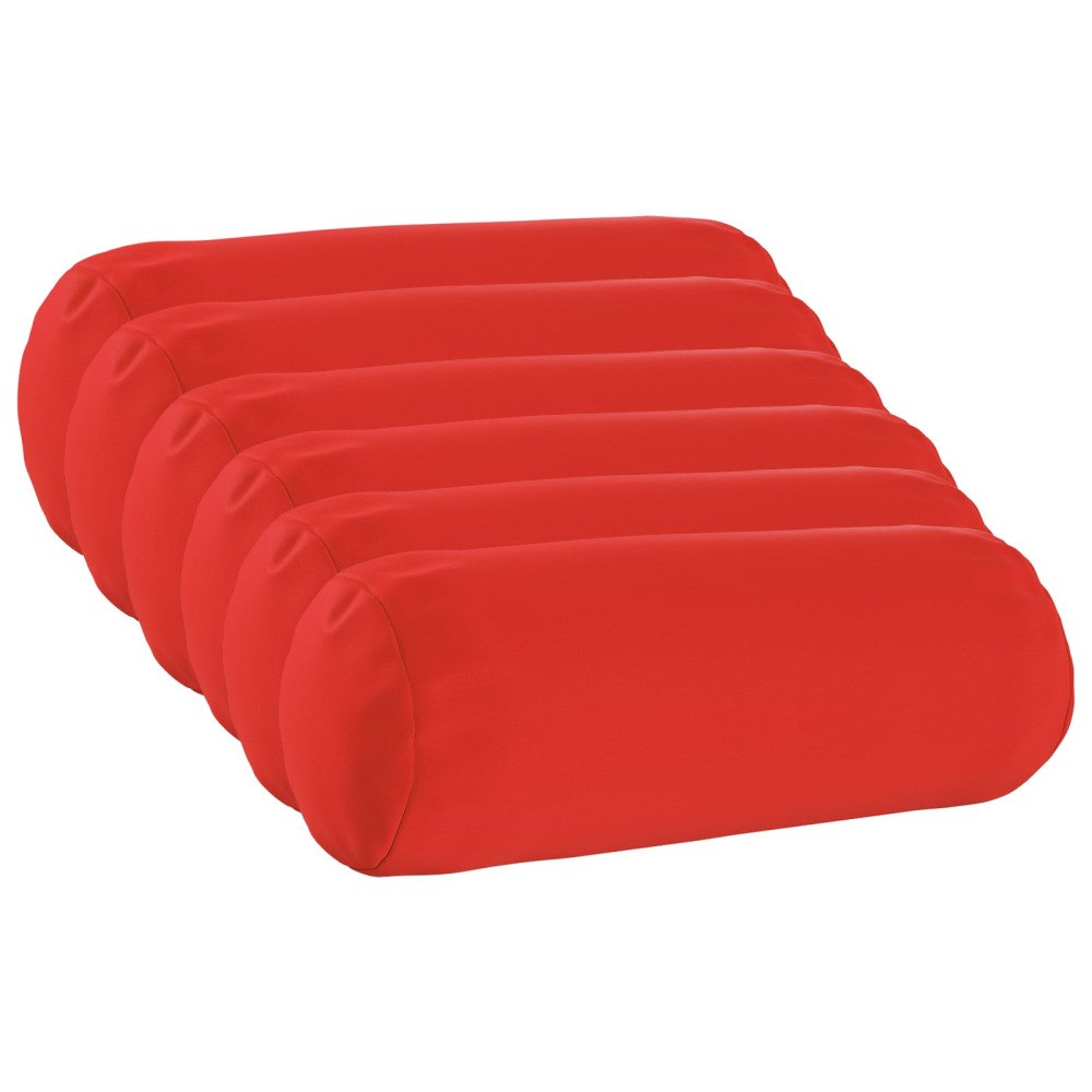 vidaXL Kuddöverdrag 6 st HEERLEN Röd Ø 15 x 40 cm Polyester