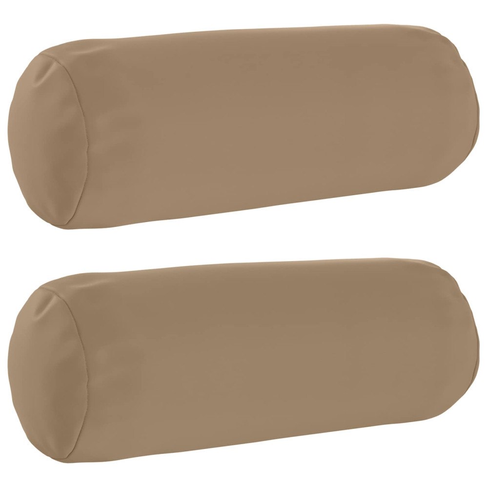 vidaXL Kuddöverdrag 2 st HEERLEN Taupe Ø 15 x 40 cm Polyester