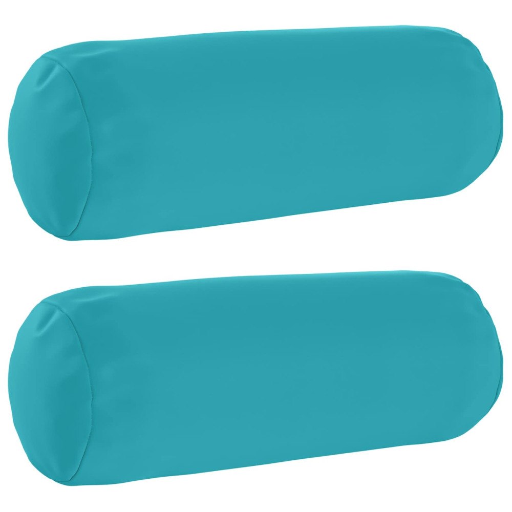 vidaXL Kuddöverdrag 2 st HEERLEN Turkos Ø 15 x 40 cm Polyester