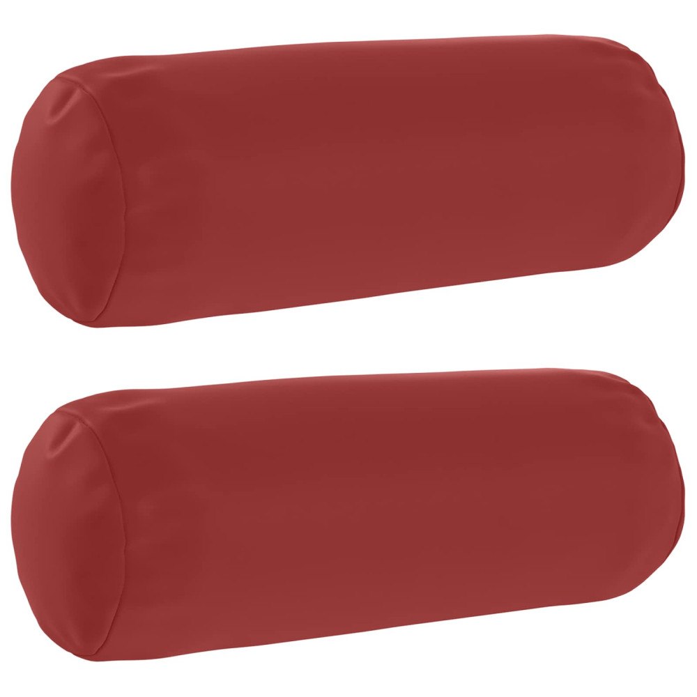 vidaXL Kuddöverdrag 2 st HEERLEN Vinröd Ø 15 x 40 cm Polyester