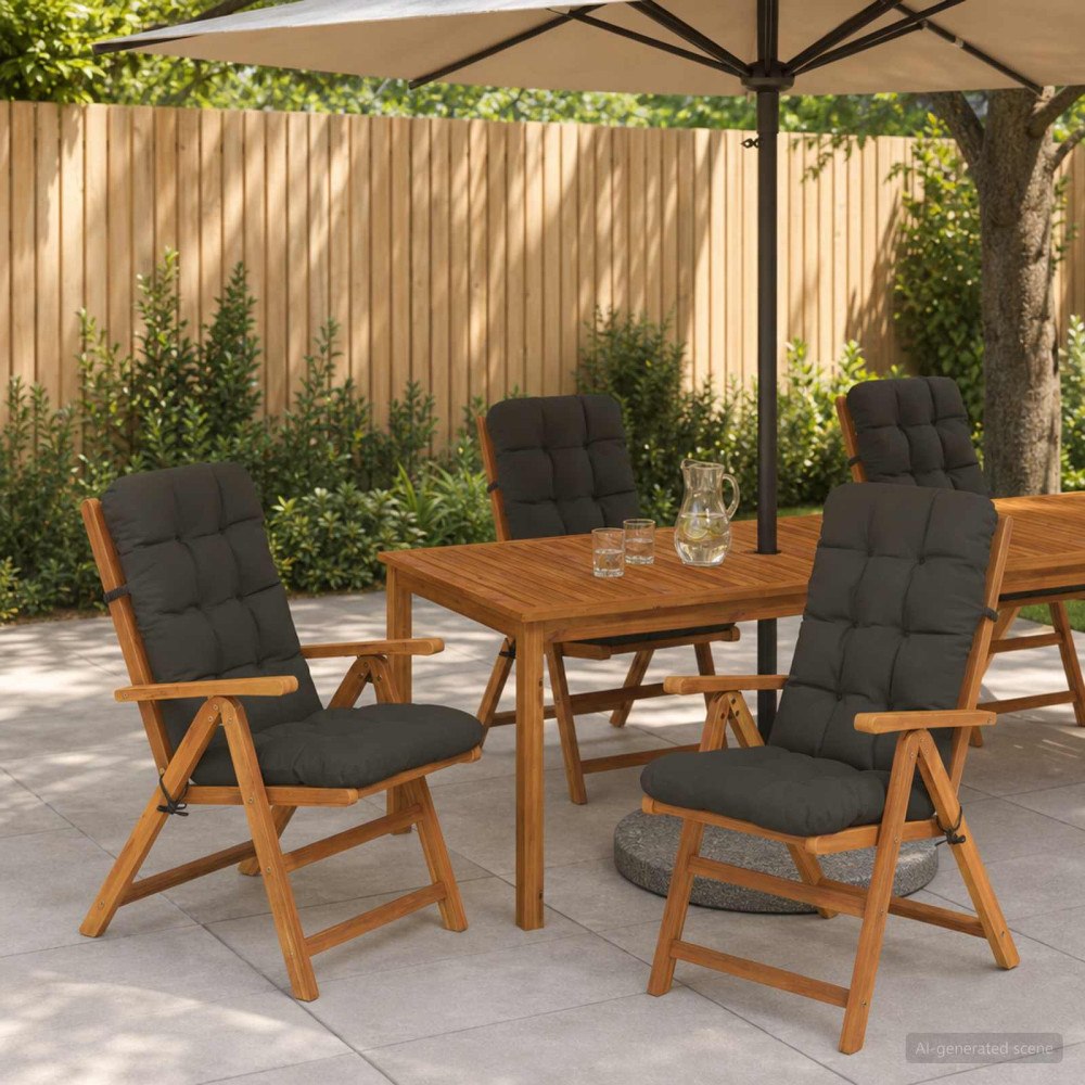 vidaXL 4-delade Höga Ryggstolsdynor VIANEN 4 st 100% Polyester