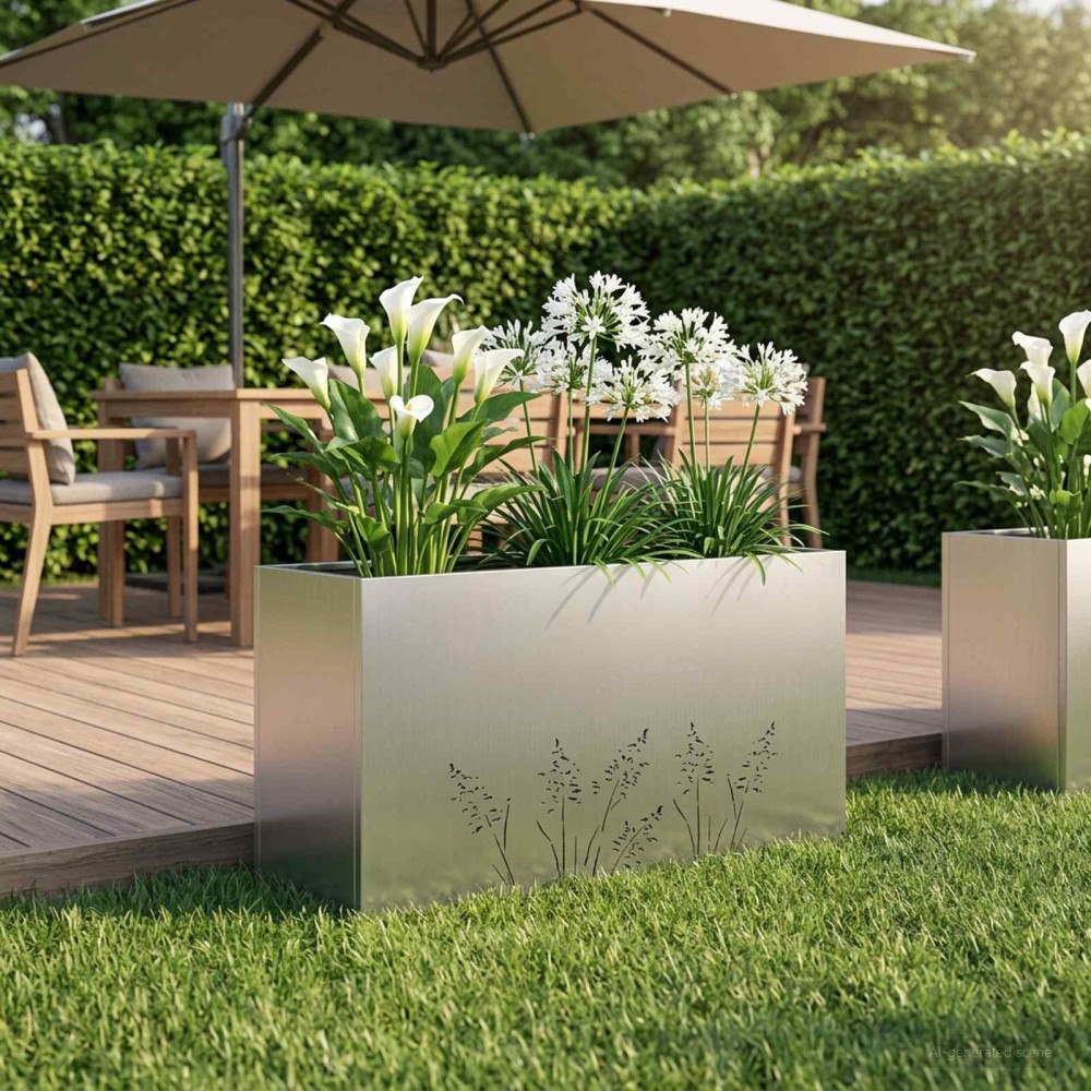 vidaXL Trädgårdsplanterare Silver 100 x 30 x 49 cm Galvaniserat stål