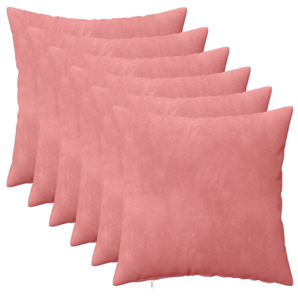 vidaXL Kuddöverdrag 6 st HEERLEN Rosa 40 x 40 cm Sammet