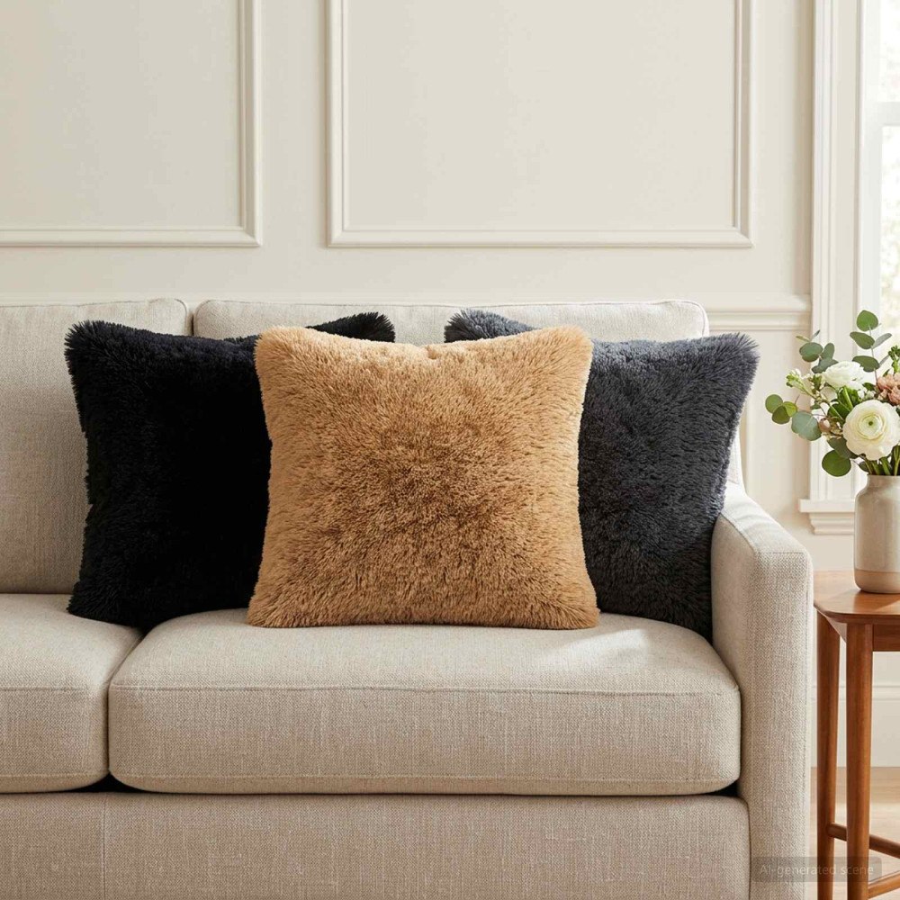 vidaXL Kuddöverdrag 6 st HEERLEN Taupe 40 x 40 cm PV Fleece