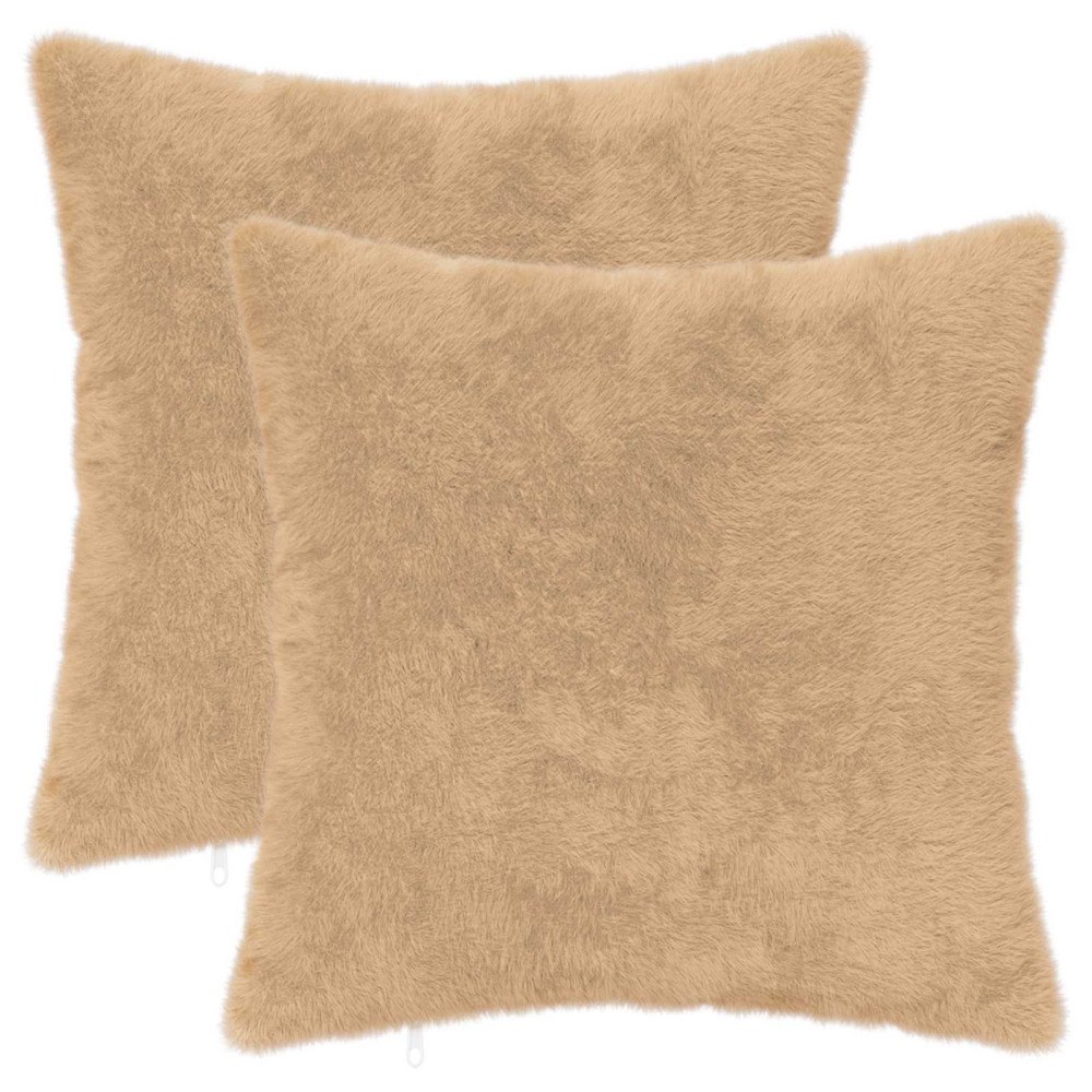 vidaXL Kuddöverdrag 2 st HEERLEN Gräddvit 40 x 40 cm Faux Kaninpäls