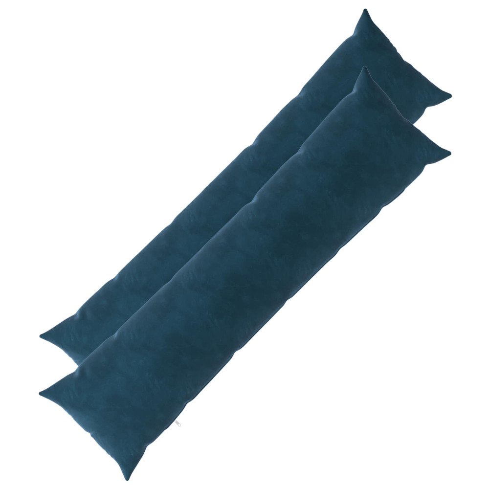 vidaXL Kuddöverdrag 2 st HEERLEN Blå 40 x 145 cm Sammet