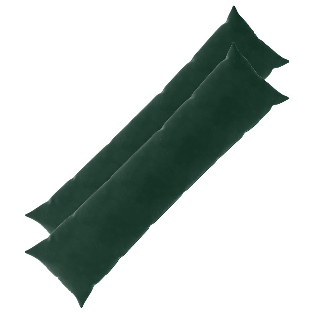 vidaXL Kuddöverdrag 2 st HEERLEN Mörkgrön 40 x 145 cm Sammet