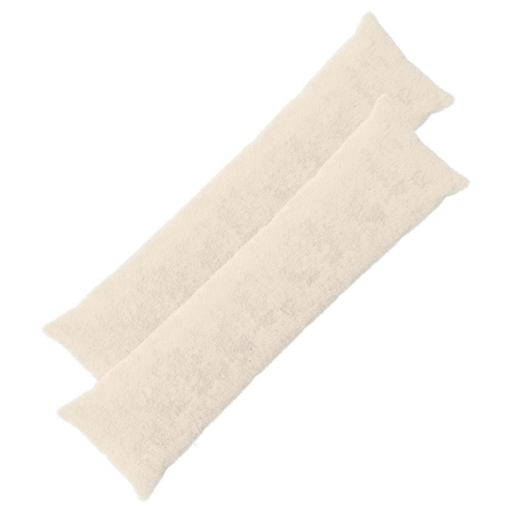 vidaXL Kuddöverdrag 2 st HEERLEN Vit 40 x 145 cm Faux Kaninpäls