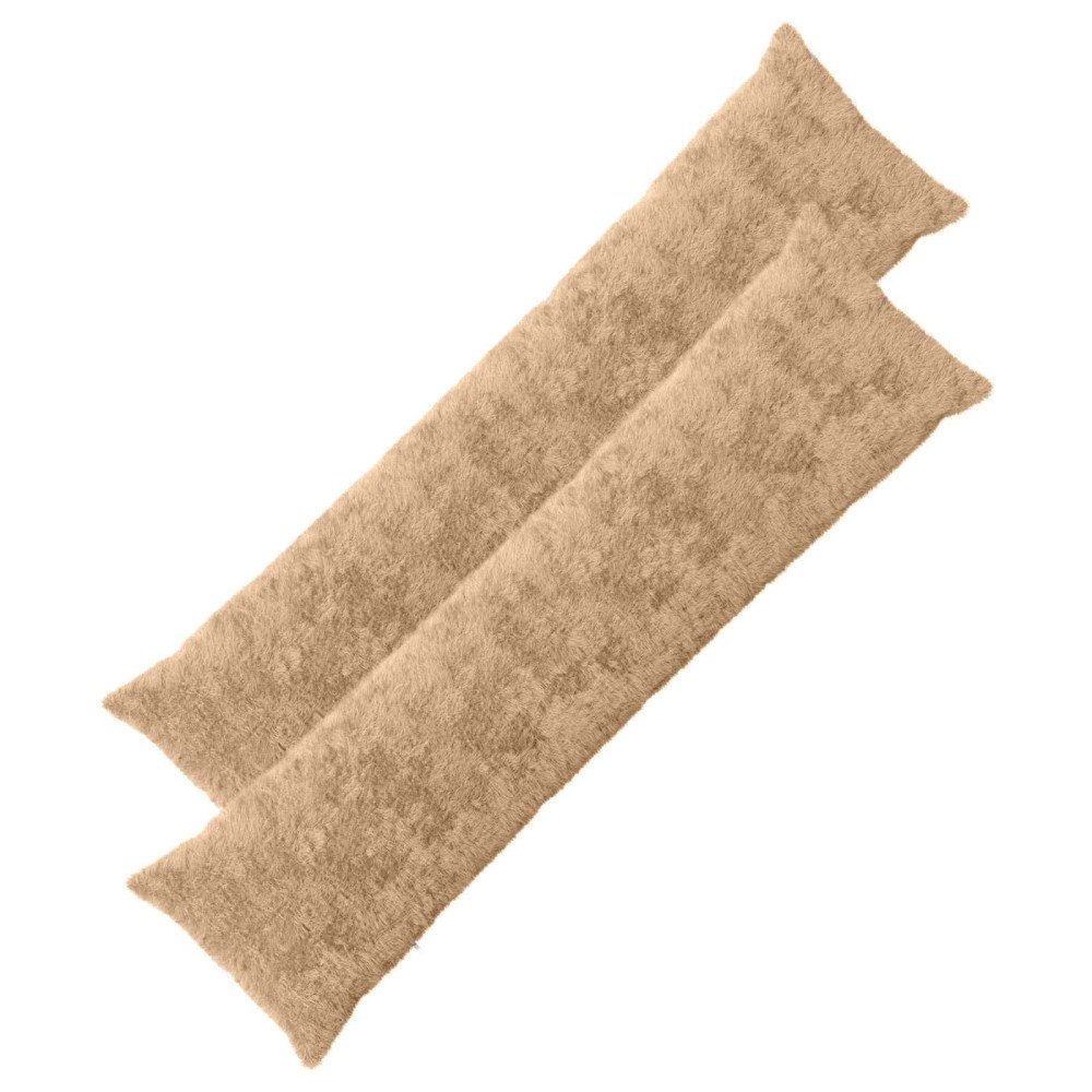 vidaXL Kuddöverdrag 2 st HEERLEN Gräddvit 40 x 145 cm Faux Kaninpäls
