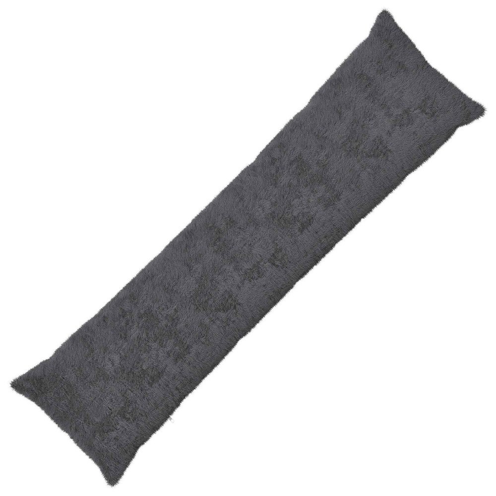 vidaXL Kuddöverdrag HEERLEN Mörkgrå 40 x 145 cm Faux Kaninpäls