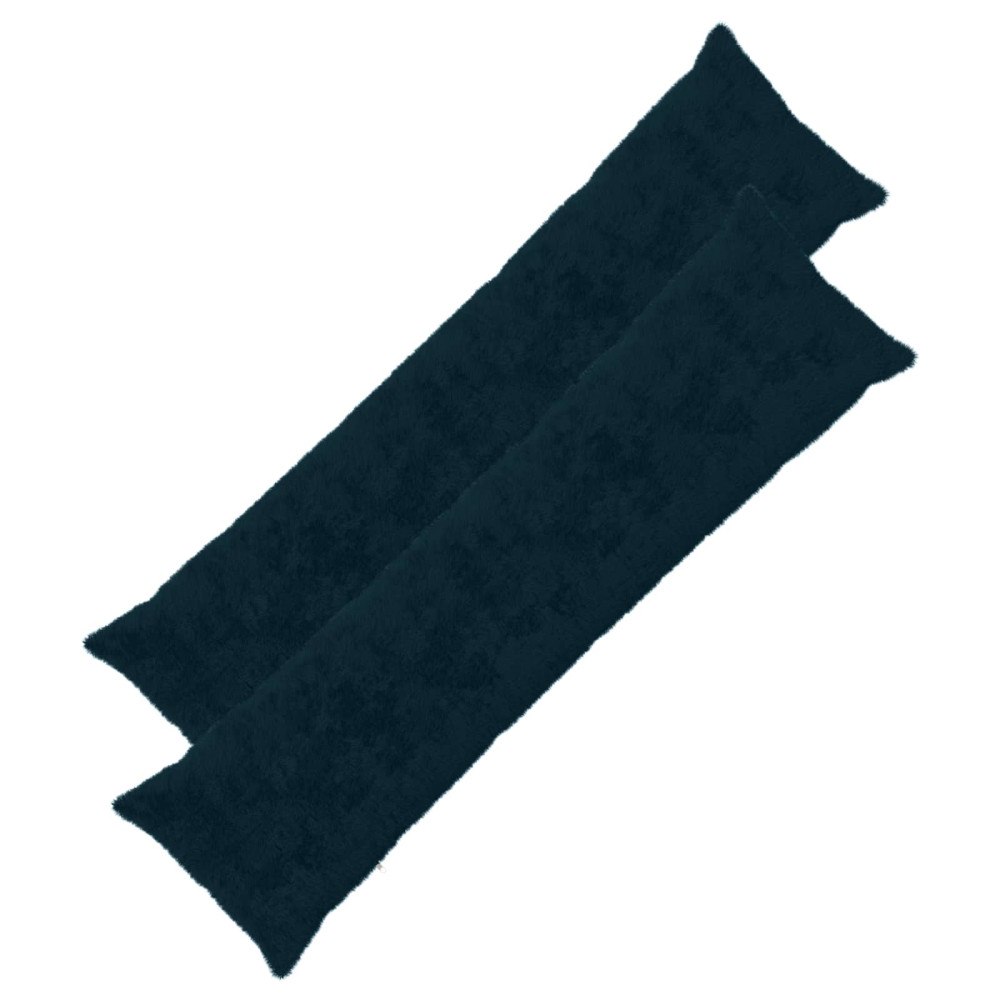 vidaXL Kuddöverdrag 2 st HEERLEN Mörkblå 40 x 145 cm Faux Kaninpäls
