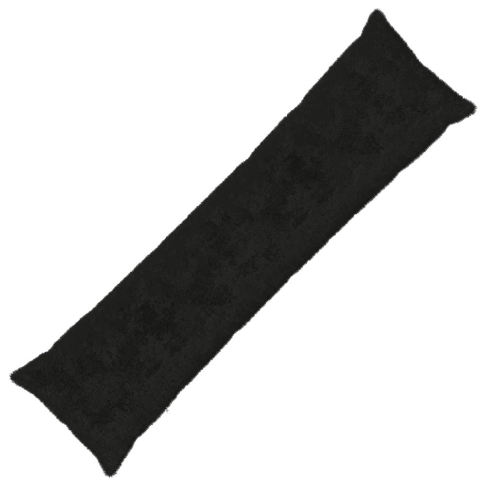 vidaXL Kuddöverdrag HEERLEN Svart 40 x 145 cm Faux Kaninpäls
