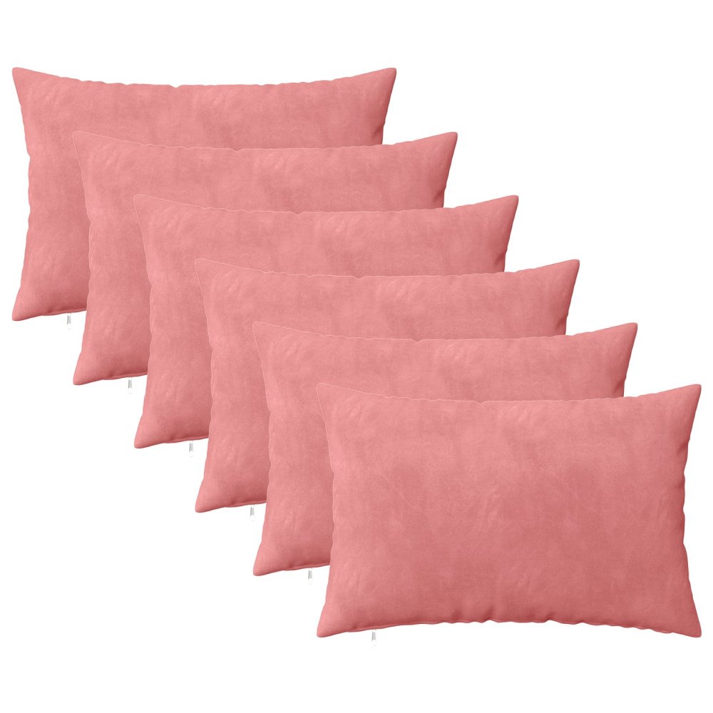 vidaXL Kuddöverdrag 6 st HEERLEN Rosa 40 x 60 cm Sammet