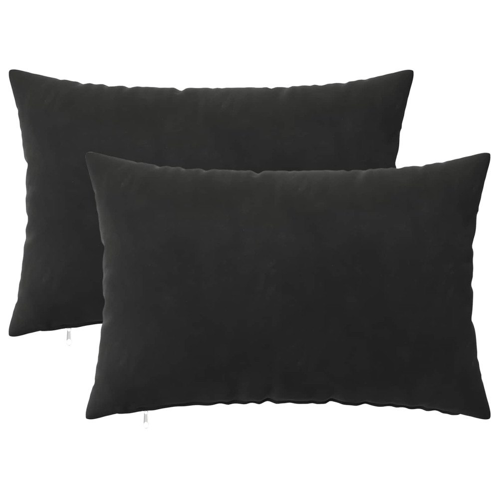 vidaXL Kuddöverdrag 2 st HEERLEN Svart 40 x 60 cm Sammet
