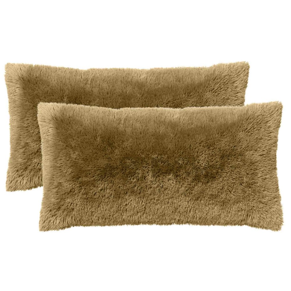 vidaXL Kuddöverdrag 2 st HEERLEN Ljusgrön 40 x 80 cm PV Fleece
