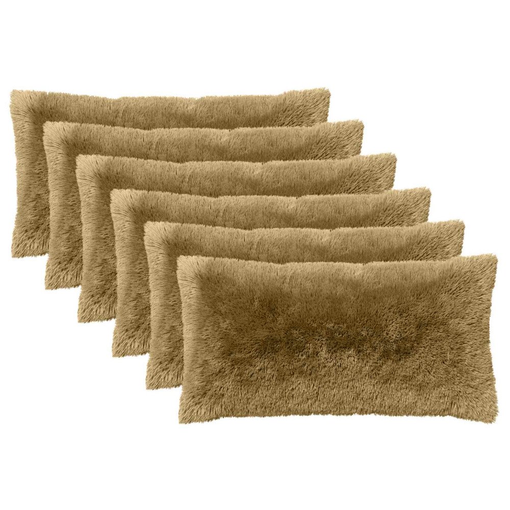 vidaXL Kuddöverdrag 6 st HEERLEN Ljusgrön 40 x 80 cm PV Fleece
