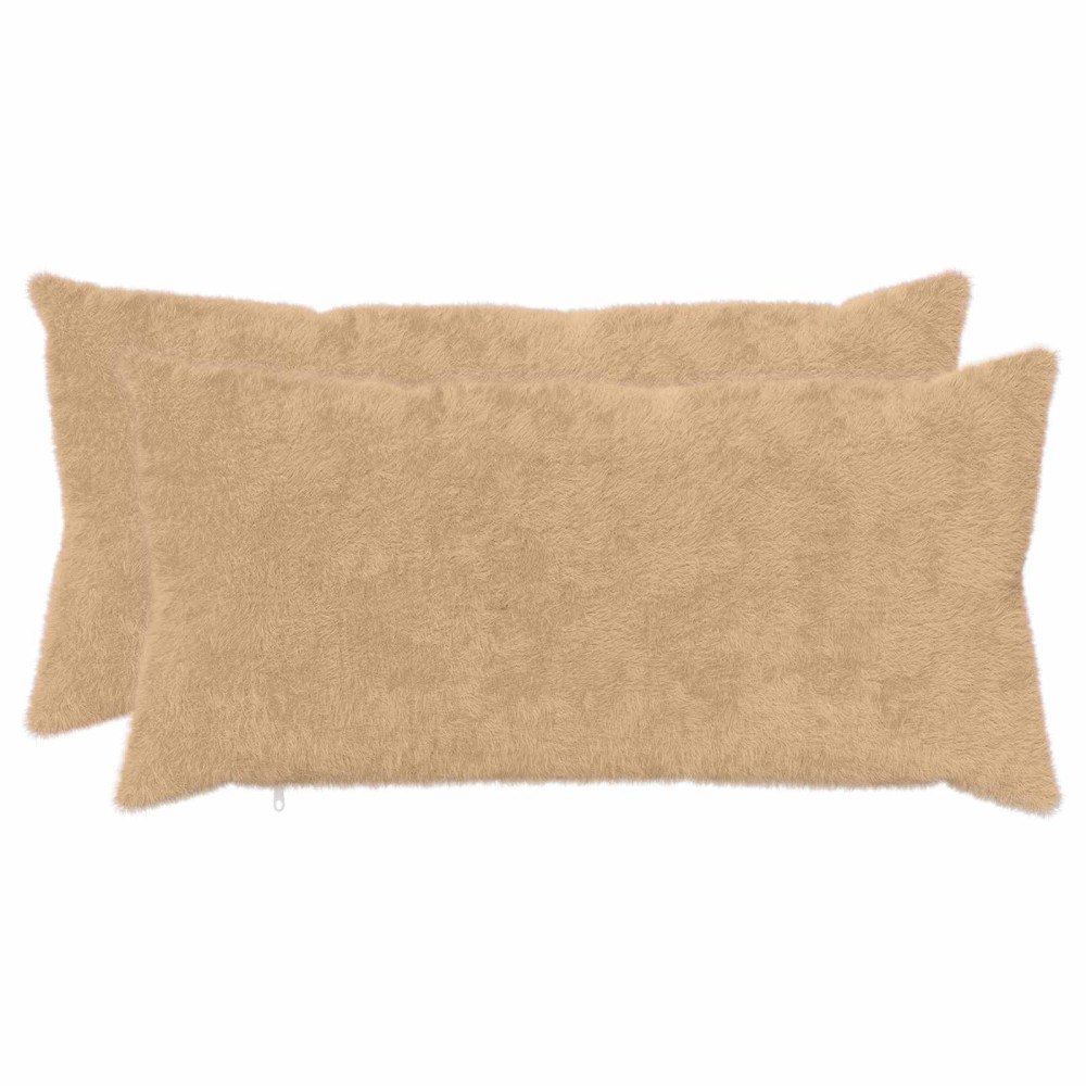 vidaXL Kuddöverdrag 2 st HEERLEN Gräddvit 40 x 80 cm Faux Kaninpäls