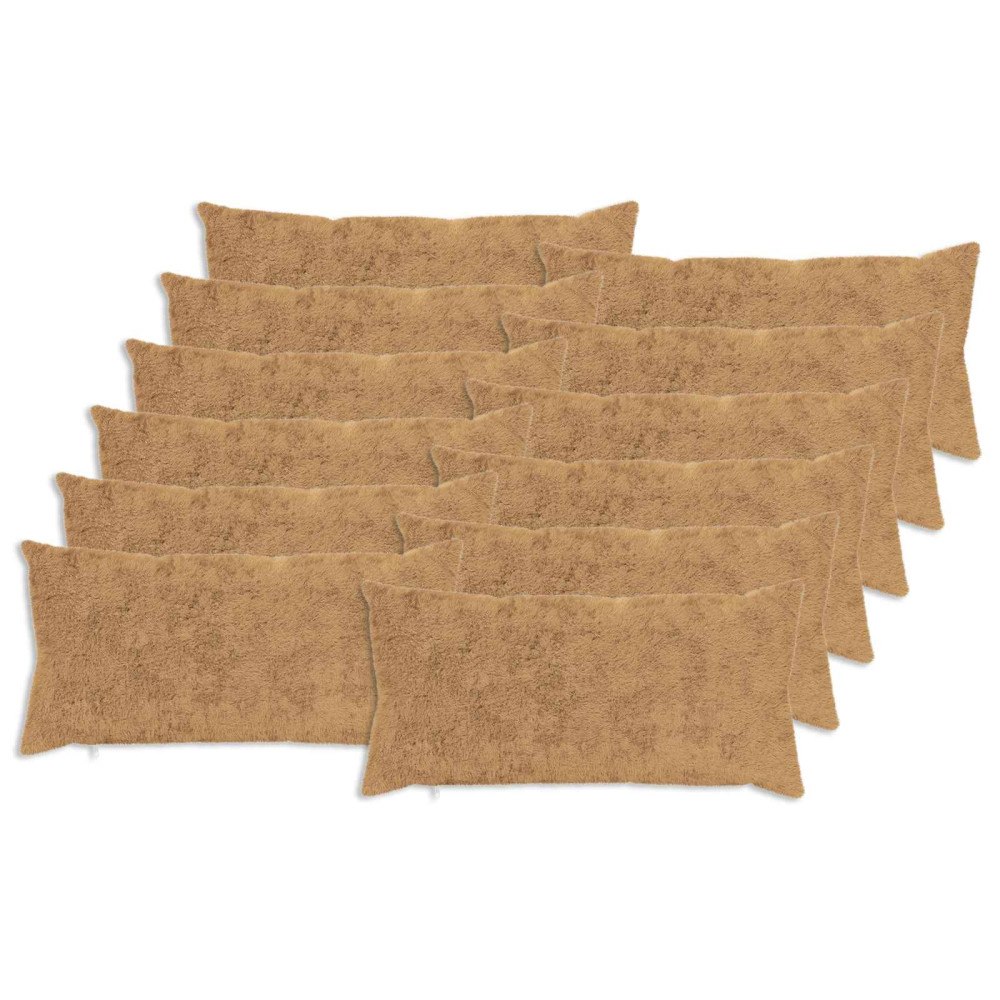 vidaXL Kuddöverdrag 12 st HEERLEN Taupe 40 x 80 cm Faux Kaninpäls