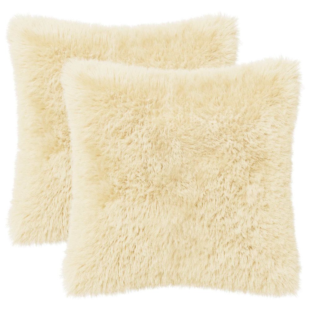 vidaXL Kuddöverdrag 2 st HEERLEN Gräddvit 45 x 45 cm PV Fleece