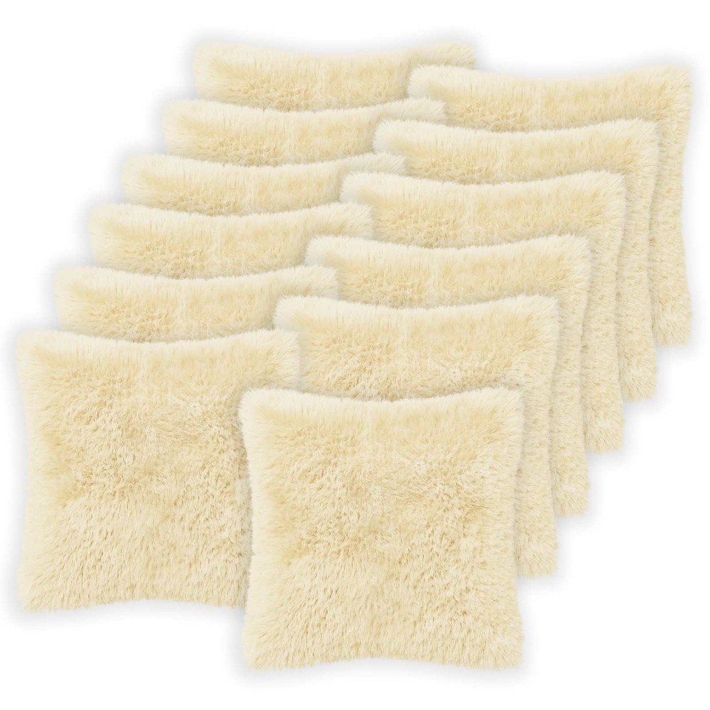 vidaXL Kuddöverdrag 12 st HEERLEN Gräddvit 45 x 45 cm PV Fleece