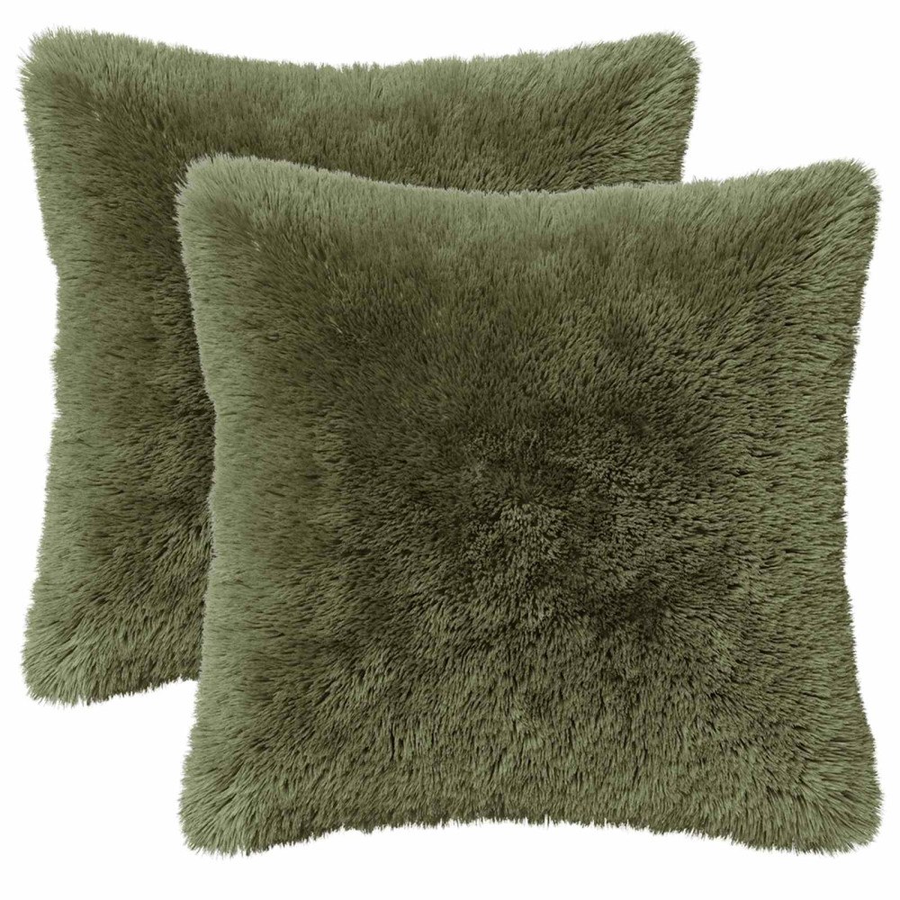 vidaXL Kuddöverdrag 2 st HEERLEN Grön 45 x 45 cm PV Fleece