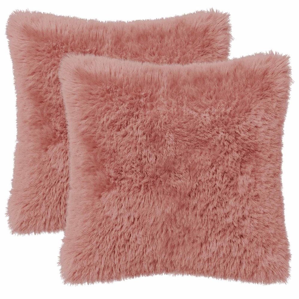 vidaXL Kuddöverdrag 2 st HEERLEN Rosa 45 x 45 cm PV Fleece