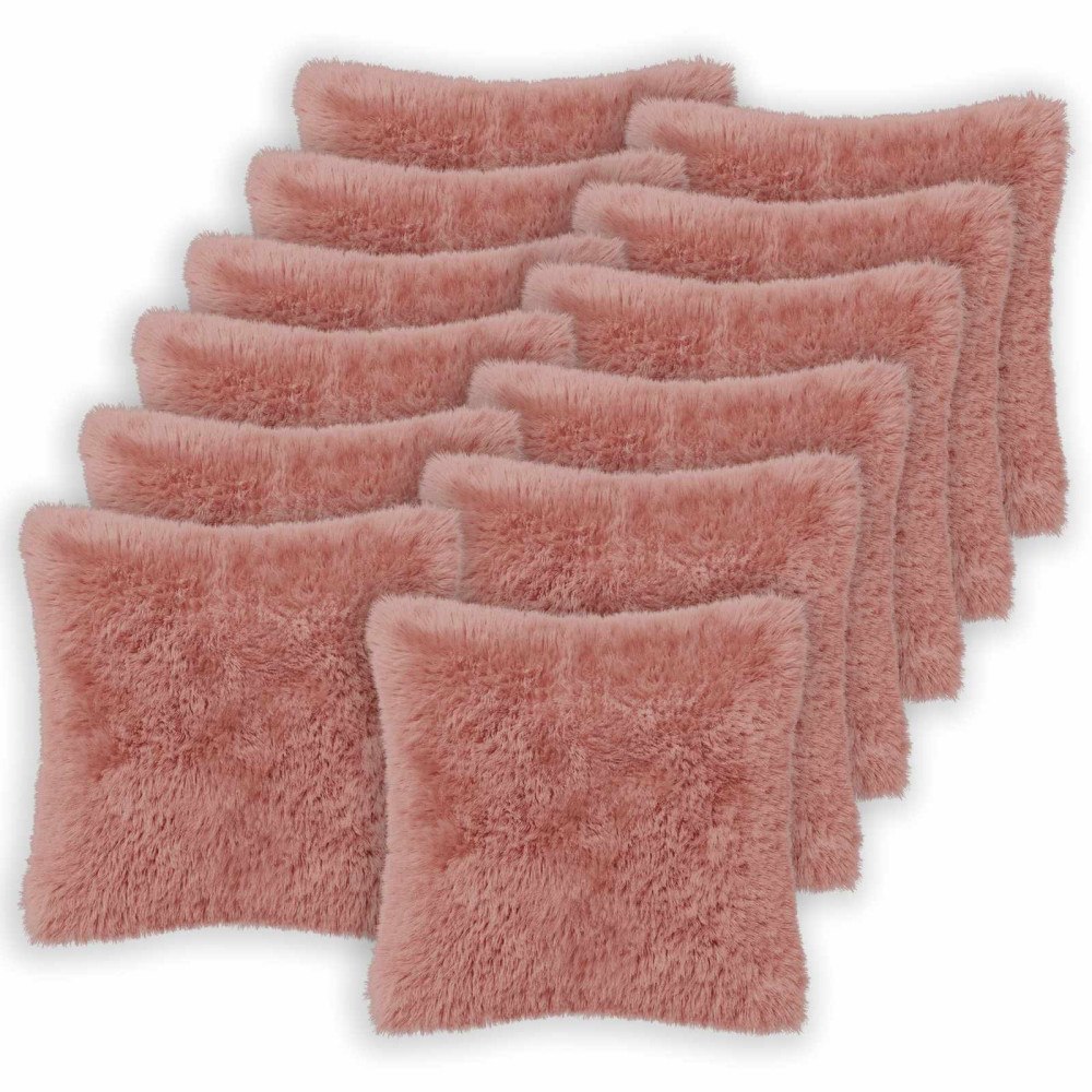 vidaXL Kuddöverdrag 12 st HEERLEN Rosa 45 x 45 cm PV Fleece