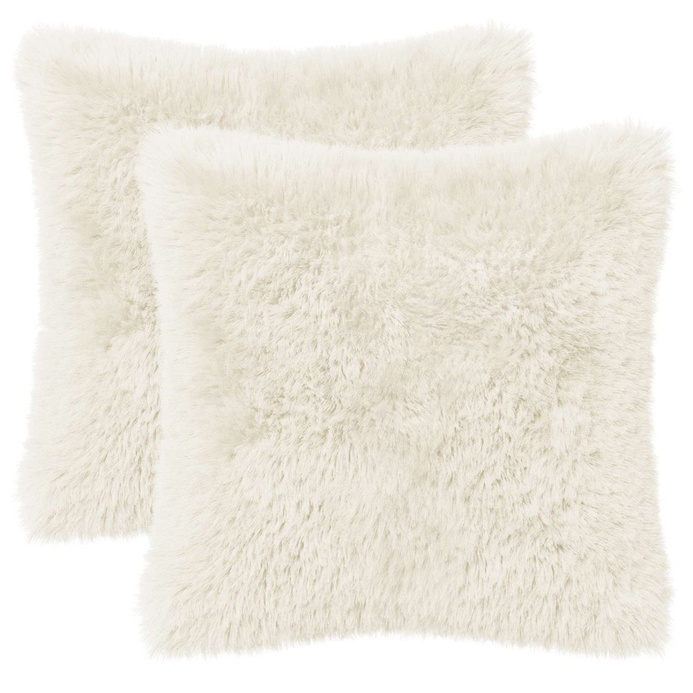vidaXL Kuddöverdrag 2 st HEERLEN Vit 45 x 45 cm PV Fleece