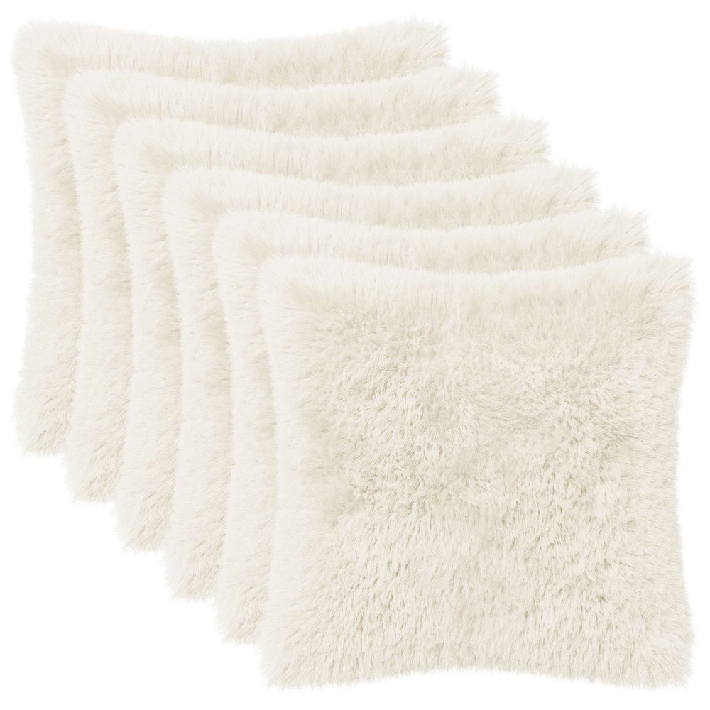 vidaXL Kuddöverdrag 6 st HEERLEN Vit 45 x 45 cm PV Fleece