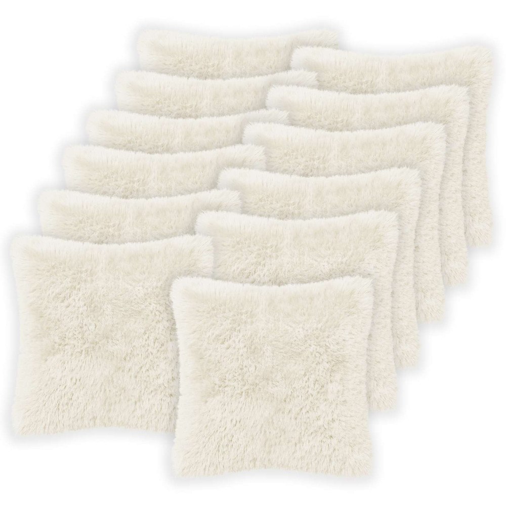 vidaXL Kuddöverdrag 12 st HEERLEN Vit 50 x 50 cm PV Fleece