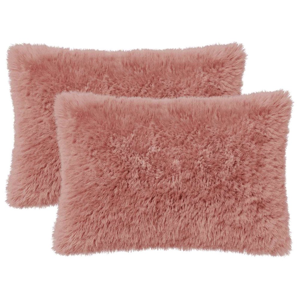 vidaXL Kuddöverdrag 2 st HEERLEN Rosa 50 x 70 cm PV Fleece