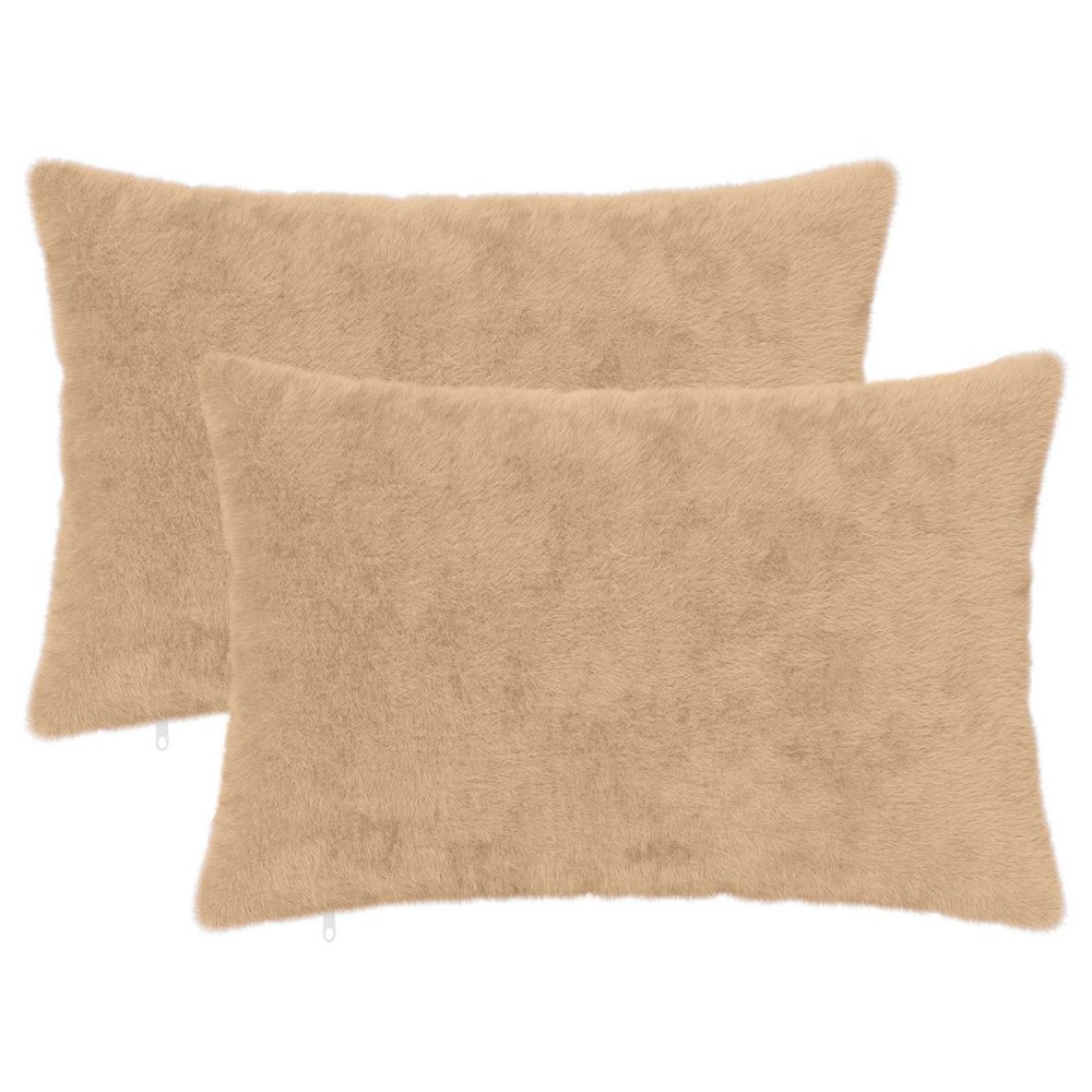 vidaXL Kuddöverdrag 2 st HEERLEN Gräddvit 50 x 75 cm Faux Kaninpäls
