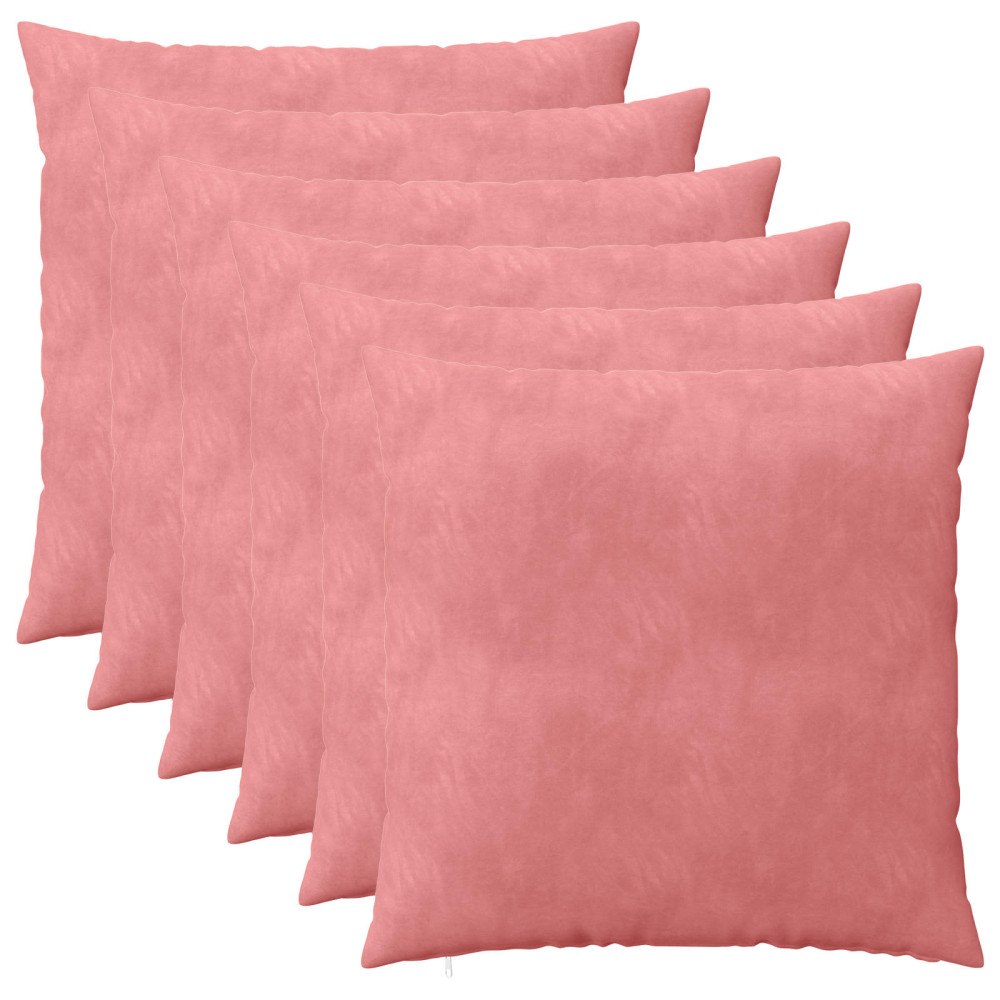vidaXL Kuddöverdrag 6 st HEERLEN Rosa 55 x 55 cm Sammet