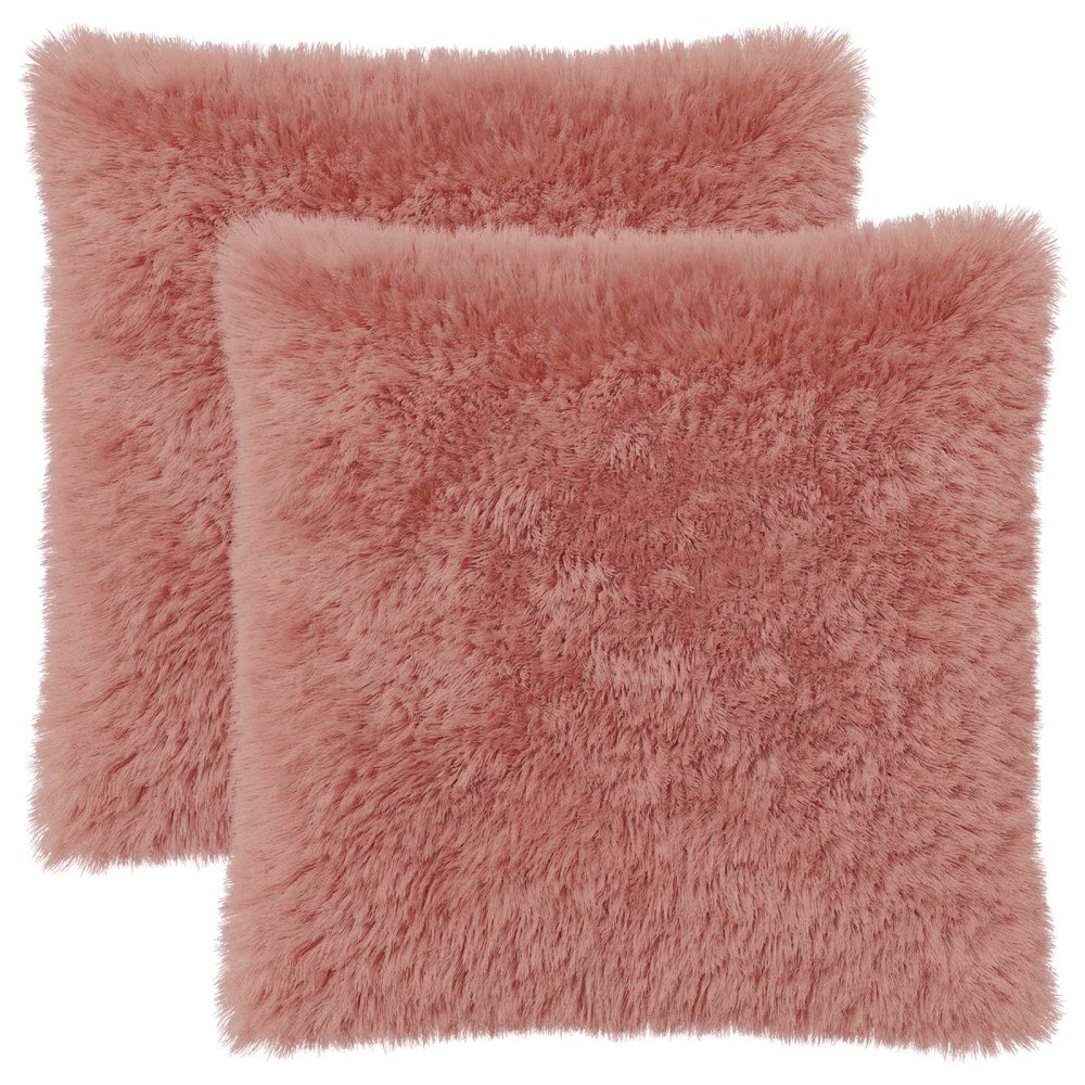 vidaXL Kuddöverdrag 2 st HEERLEN Rosa 55 x 55 cm PV Fleece