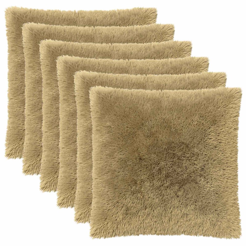 vidaXL Kuddöverdrag 6 st HEERLEN Ljusgrön 55 x 55 cm PV Fleece