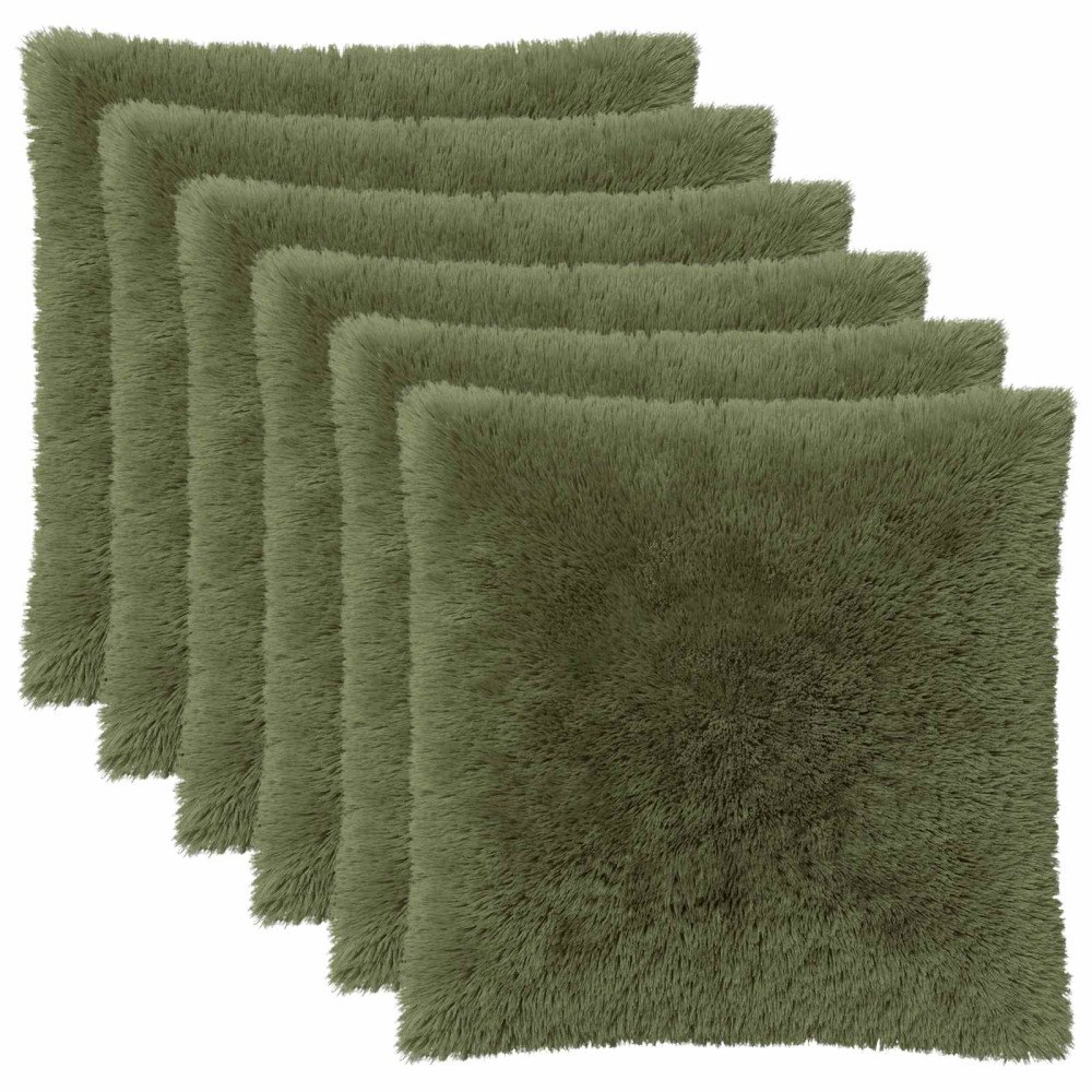 vidaXL Kuddöverdrag 6 st HEERLEN Grön 60 x 60 cm PV Fleece