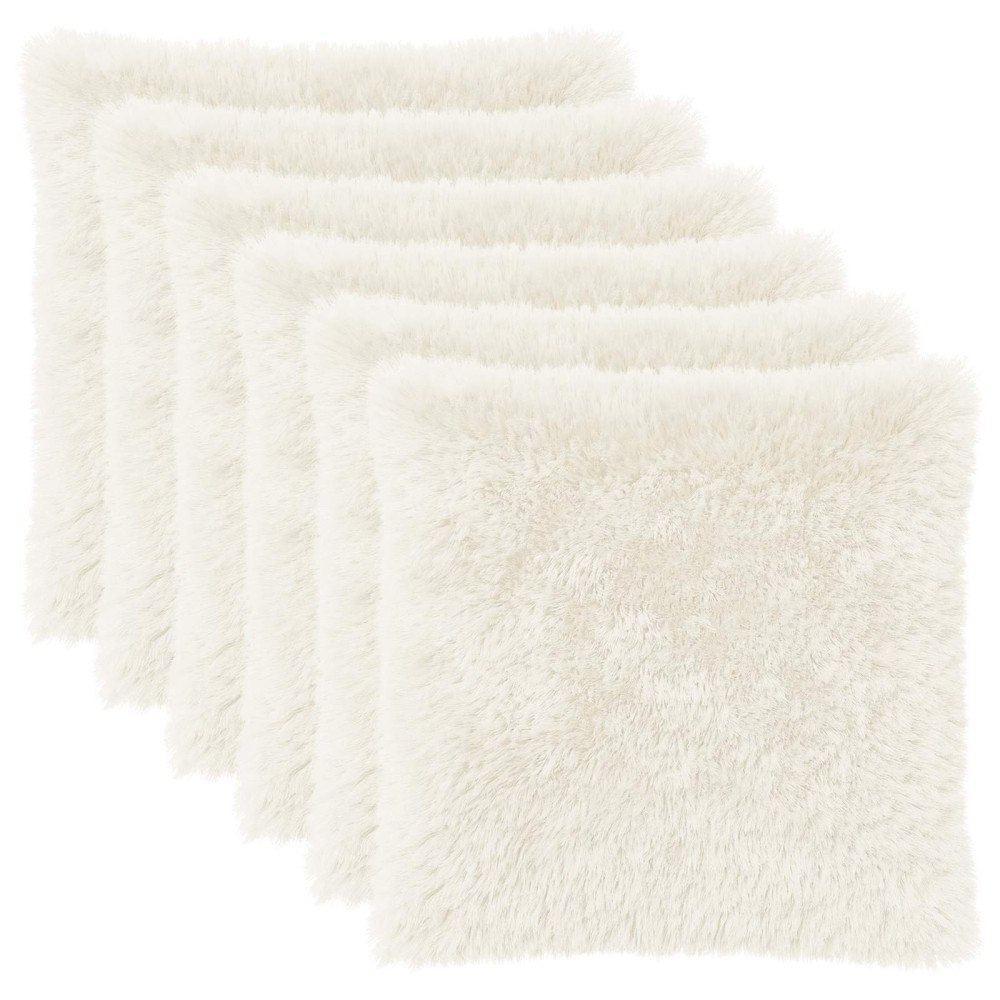 vidaXL Kuddöverdrag 6 st HEERLEN Vit 60 x 60 cm PV Fleece