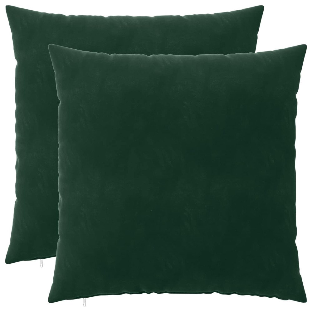 vidaXL Kuddöverdrag 2 st HEERLEN Mörkgrön 65 x 65 cm Sammet