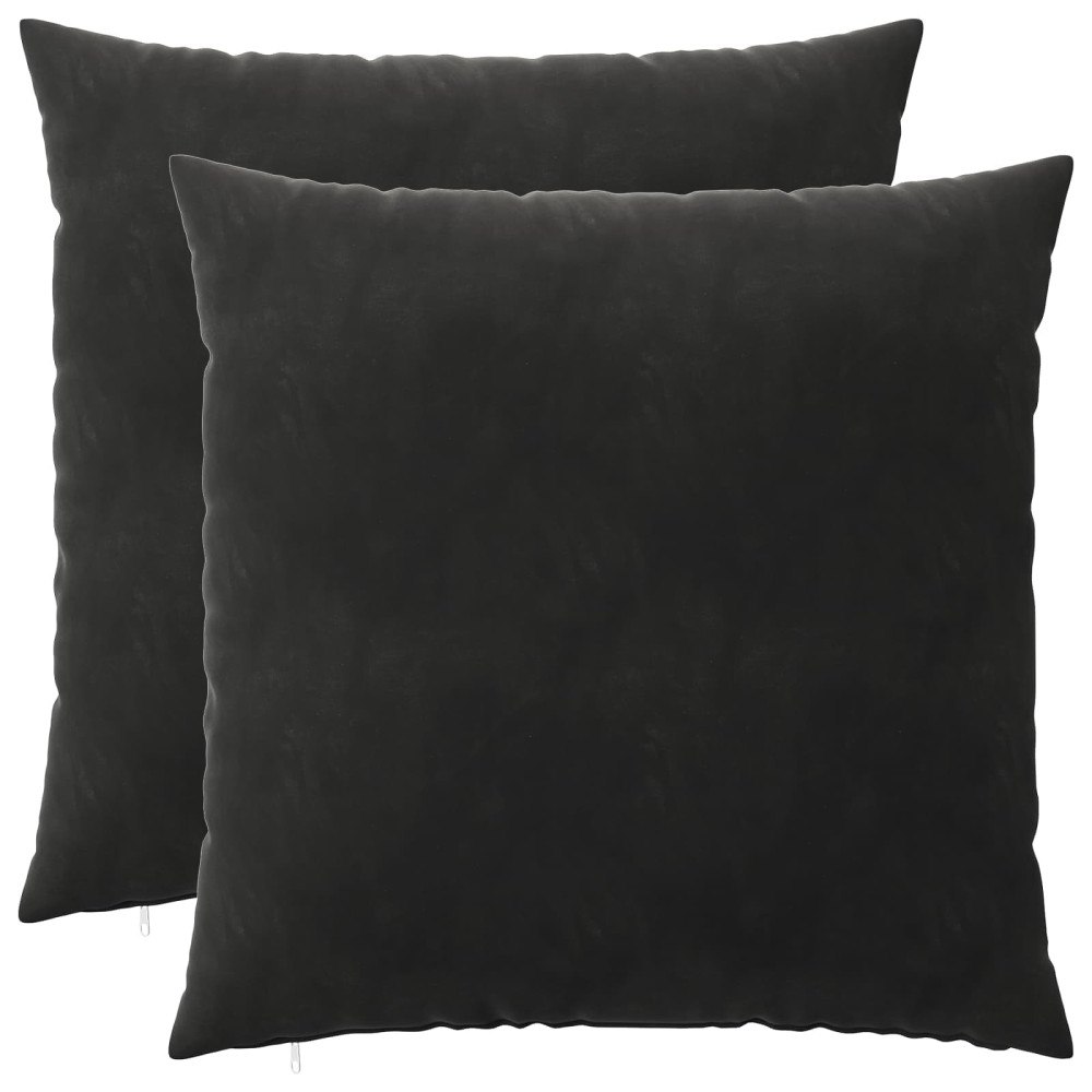 vidaXL Kuddöverdrag 2 st HEERLEN Svart 65 x 65 cm Sammet