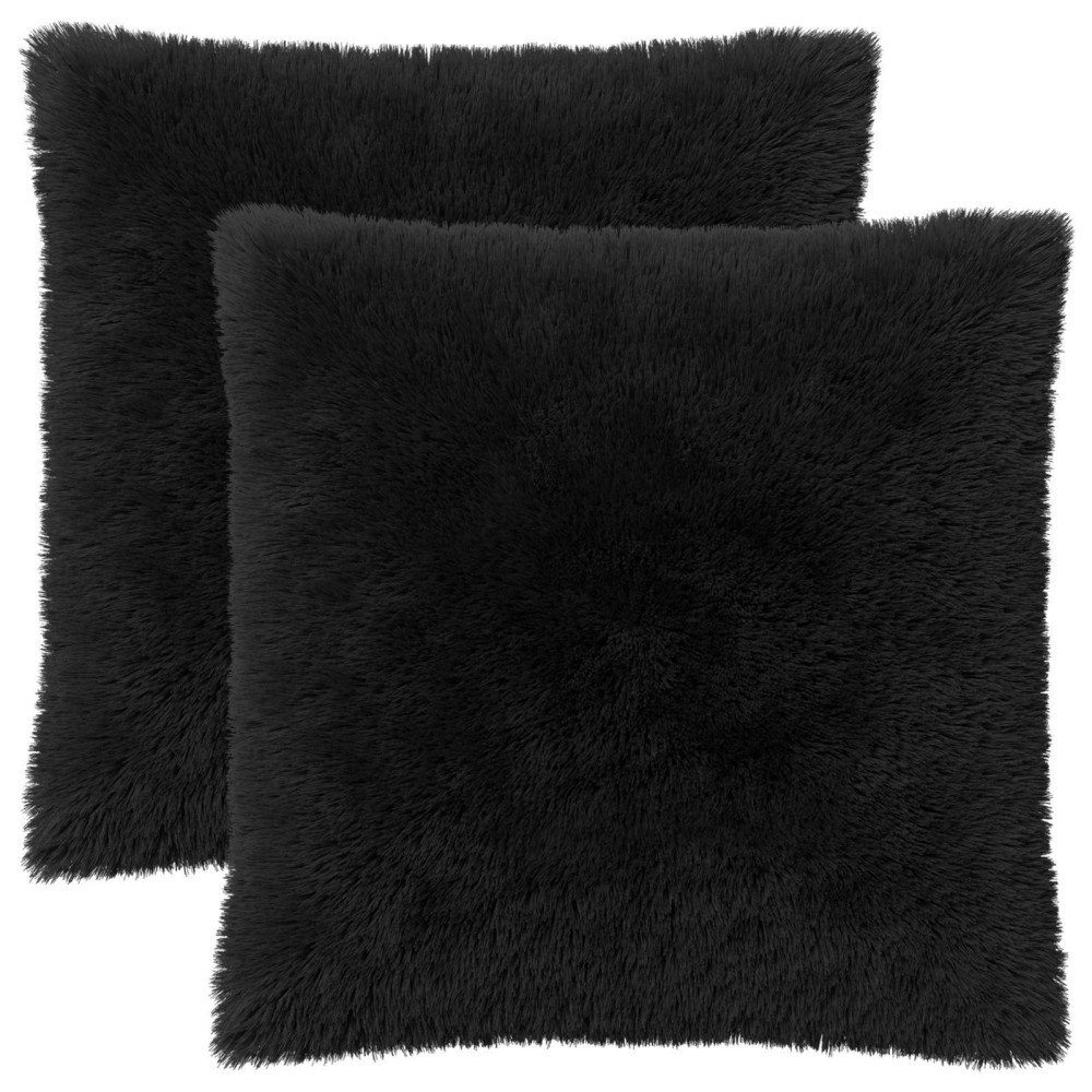 vidaXL Kuddöverdrag 2 st HEERLEN Svart 65 x 65 cm PV Fleece