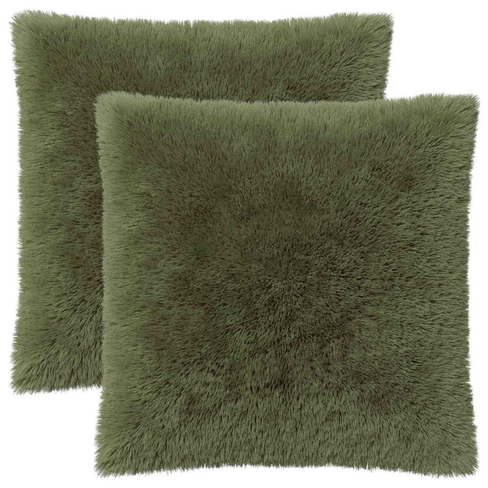 vidaXL Kuddöverdrag 2 st HEERLEN Grön 65 x 65 cm PV Fleece