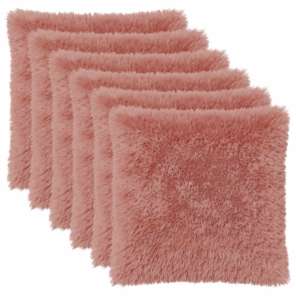vidaXL Kuddöverdrag 6 st HEERLEN Rosa 65 x 65 cm PV Fleece