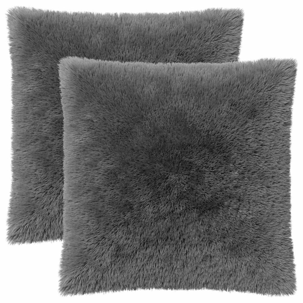 vidaXL Kuddöverdrag 2 st HEERLEN Ljusgrå 65 x 65 cm PV Fleece