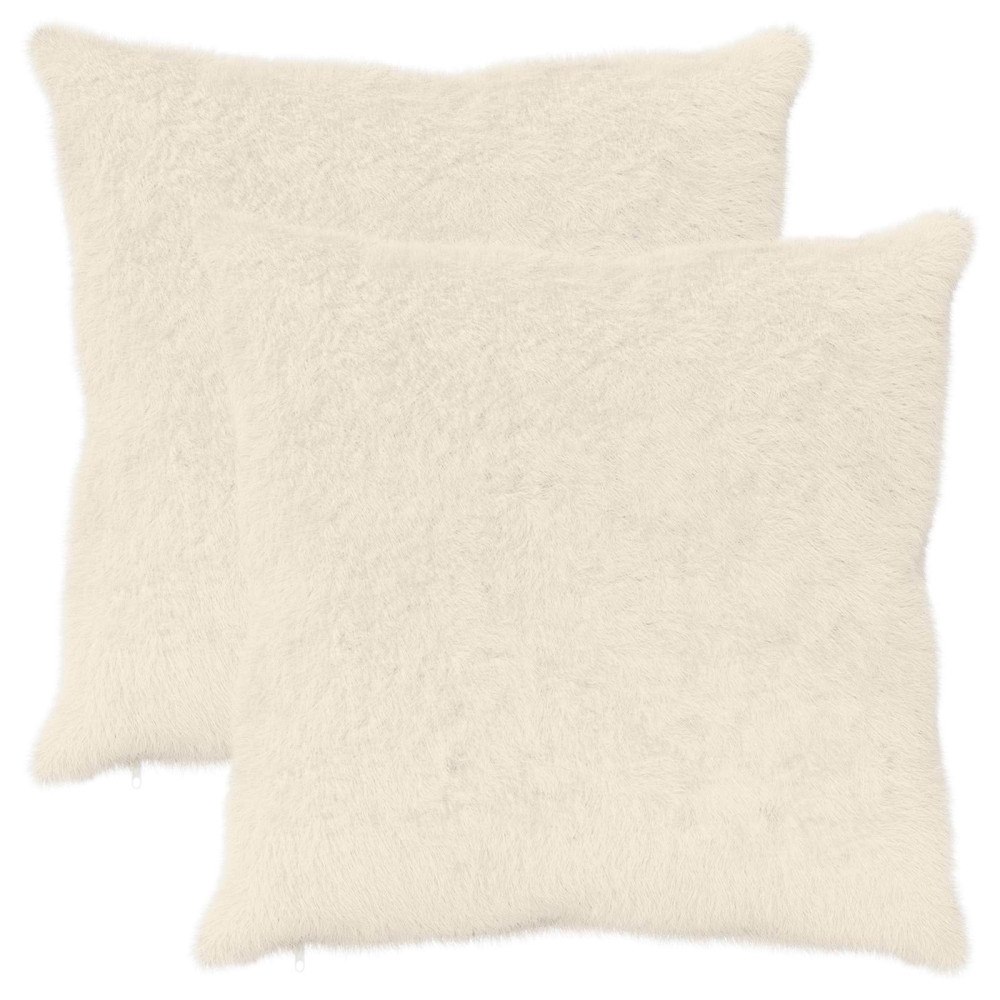 vidaXL Kuddöverdrag 2 st HEERLEN Vit 70 x 70 cm Faux Kaninpäls