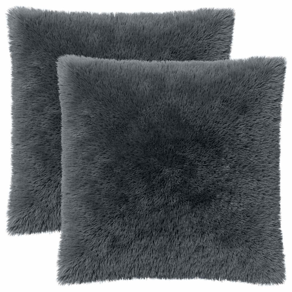 vidaXL Kuddöverdrag 2 st HEERLEN Antracit 80 x 80 cm PV Fleece