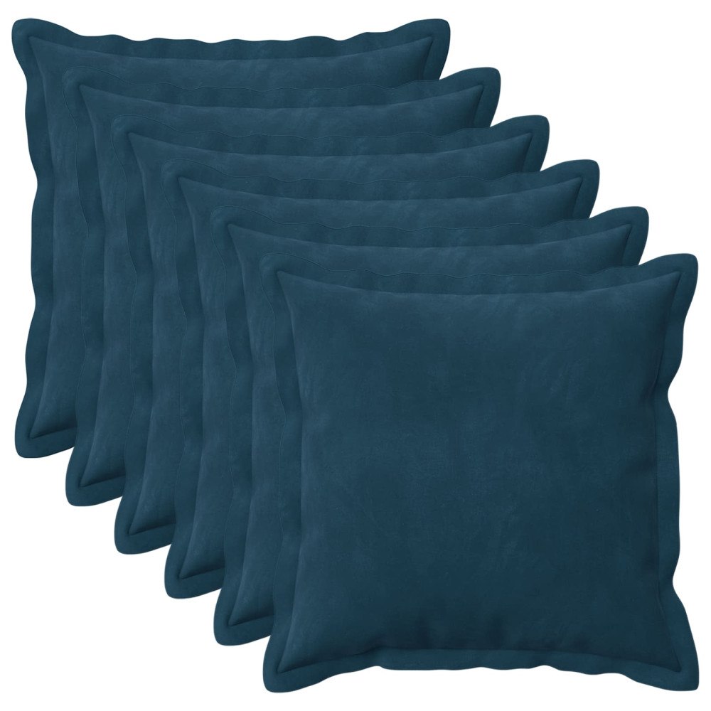 vidaXL Kuddöverdrag 6 st HOUTEN Blå 30 x 30 cm Sammet