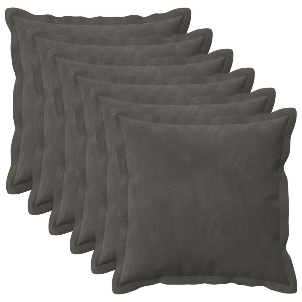 vidaXL Kuddöverdrag 6 st HOUTEN Mörkgrå 30 x 30 cm Sammet