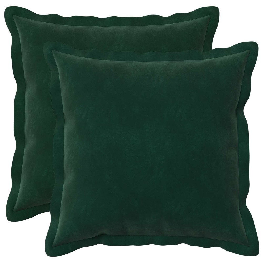 vidaXL Kuddöverdrag 2 st HOUTEN Mörkgrön 30 x 30 cm Sammet